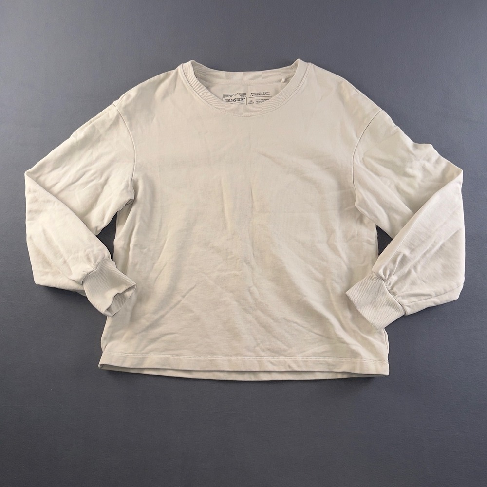 Patagonia Regenerative Organic Cotton Crewneck Sweatshirt Cream 26365 FA22 Small